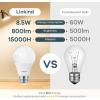 imageLinkind A19 LED Light Bulb 60W Equivalent 2700K Soft White Light Bulbs 800 Lumens 85W NonDimmable LED Bulbs E26 Standard Base Energy Efficient for Bedroom Home Office 6 PacksWarm White60 Watt