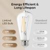imageLinkind Edison Light Bulbs 60W Equivalent E26 Dimmable Vintage Edison LED Light Bulbs ST58 Antique Decorative Filament LED Bulb 6W 700LM 2700K Soft White CRI80 Clear Glass Light Bulbs 12 PacksSoft White