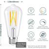 imageLinkind Matter Smart Light Bulb ST19 ST58 Smart Edison Bulbs 2700K6500K E26 LED Bulb 8W 60W 800LM Edison Light Bulb Work with Alexa Google Home Apple Home SmartThings 24GHz WiFi 4Pack6 Pack ST19 with Remote