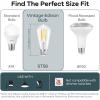 imageLinkind Matter Smart Light Bulb ST19 ST58 Smart Edison Bulbs 2700K6500K E26 LED Bulb 8W 60W 800LM Edison Light Bulb Work with Alexa Google Home Apple Home SmartThings 24GHz WiFi 4Pack4 Pack ST19 with Remote