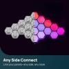 imageLinkind Smart Hexagon Panels MultiColor LED Wall Light Panels Music Sync Indoor Modern Decor Corded 7 Pack