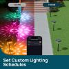 imageLinkind Smart Solar Pathway Lights SP6 inApp Pattern Switching Solar Lights Outdoor Waterproof Solar ampamp Wired Charging ColorChanging Landscape Lighting Garden Decor for Yard Patio 4 Pack4 PackApp Control Pattern