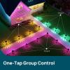 imageLinkind Smart Solar Pathway Lights SP6 inApp Pattern Switching Solar Lights Outdoor Waterproof Solar ampamp Wired Charging ColorChanging Landscape Lighting Garden Decor for Yard Patio 4 Pack2 PackManual Control Pattern