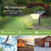 imageLinkind Solar Lights Outdoor StarRayS Bright Solar Spot Lights Outdoor IP67 Waterproof Spotlights for Landscape Garden Yard Walkway Patio TreeWarm White 6 PackWarm White