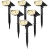 imageLinkind Solar Lights Outdoor StarRayS Bright Solar Spot Lights Outdoor IP67 Waterproof Spotlights for Landscape Garden Yard Walkway Patio TreeWarm White 6 PackWarm White
