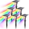 imageLinkind Solar Lights Outdoor Waterproof IP67 StarRay DusktoDawn Outdoor Solar Lights 3 Lighting Modes Solar Spot Lights Outdoor for Garden Yard Landscape Daylight 4 PackMulticolor