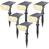 imageLinkind Solar Lights Outdoor Waterproof IP67 StarRay DusktoDawn Outdoor Solar Lights 3 Lighting Modes Solar Spot Lights Outdoor for Garden Yard Landscape Daylight 4 PackWarm White