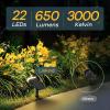 imageLinkind Solar Lights Outdoor Waterproof IP67 StarRay DusktoDawn Outdoor Solar Lights 3 Lighting Modes Solar Spot Lights Outdoor for Garden Yard Landscape Daylight 4 PackWarm White