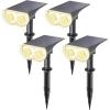 imageLinkind Solar Lights Outdoor Waterproof IP67 StarRay DusktoDawn Outdoor Solar Lights 3 Lighting Modes Solar Spot Lights Outdoor for Garden Yard Landscape Daylight 4 PackWarm White
