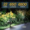 imageLinkind Solar Lights Outdoor Waterproof IP67 StarRay DusktoDawn Outdoor Solar Lights 3 Lighting Modes Solar Spot Lights Outdoor for Garden Yard Landscape Daylight 4 PackCool White