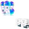 imageLinkind Matter Smart Plug 4 Pack Matter Smart Light Bulbs 4 Pack Work with Apple HomeAlexaSiriGoogle HomeSmartThings