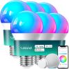 imageLinkind Smart Light Bulbs Smart Bulb That Work with Alexa ampamp Google Home LED Light Color Changing A19 E26 WiFi Light Bulb Dimmable RGBTW Alexa Bulb No Hub Needed 800 Lumen 24Ghz WiFi 6 Pack6 Pack with Remote