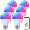 imageLinkind Smart Light Bulbs Smart Bulb That Work with Alexa ampamp Google Home LED Light Color Changing A19 E26 WiFi Light Bulb Dimmable RGBTW Alexa Bulb No Hub Needed 800 Lumen 24Ghz WiFi 6 Pack6 Countpack of 1