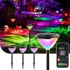 imageLinkind Smart Solar Pathway Lights SP6 inApp Pattern Switching Solar Lights Outdoor Waterproof Solar ampamp Wired Charging ColorChanging Landscape Lighting Garden Decor for Yard Patio 4 Pack4 PackApp Control Pattern
