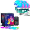 imageLinkind WiFi Smart Light Bulbs 6 Pack with Remote Control and Smart Hexagon Lights 7 Pack Compatible with Alexa and Google Home