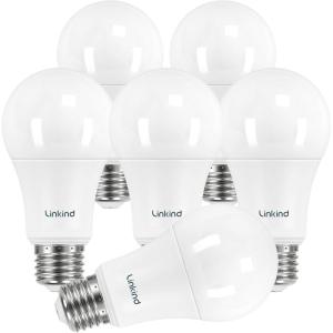imageLinkind A19 LED Light Bulb 60W Equivalent 2700K Soft White Light Bulbs 800 Lumens 85W NonDimmable LED Bulbs E26 Standard Base Energy Efficient for Bedroom Home Office 6 PacksSoft White75 Watt