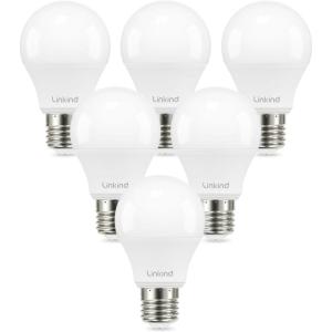 imageLinkind A19 LED Light Bulbs Dimmable 40 Watt Equivalent E26 Base 2700K Soft White 5W 450 Lumens CRI80 120V UL Listed FCC Certified LED Lights for Bedroom Living Room Home Office 6 PacksWarm White 3000k