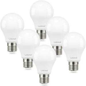 imageLinkind A19 LED Light Bulbs Dimmable 40 Watt Equivalent E26 Base 2700K Soft White 5W 450 Lumens CRI80 120V UL Listed FCC Certified LED Lights for Bedroom Living Room Home Office 6 PacksCool White 4000k