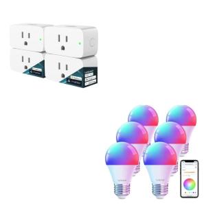 imageLinkind Color Changing Smart WiFi Light Bulbs Compatible with Alexa ampamp Google Home Bundle with Linkind Matter Smart Plug Work with Apple Home Siri Alexa Google Home SmartThings