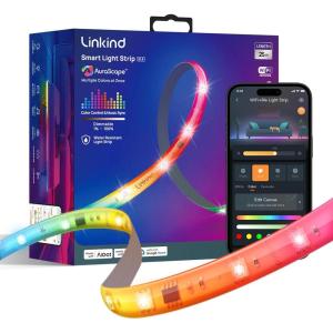 imageLinkind LED Strip Lights RGB 10ft Smart Light Strip Work with Alexa and Google Home App Control Music Sync Segmented Color Changing Led Lights for Bedroom Kitchen25ft