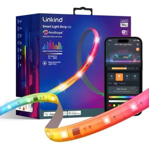 imageLinkind LED Strip Lights RGB 10ft Smart Light Strip Work with Alexa and Google Home App Control Music Sync Segmented Color Changing Led Lights for Bedroom Kitchen50ft