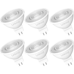 imageLinkind MR16 LED Bulb Dimmable GU53 BiPin Base LED Light Bulbs 65W 70W Equivalent 3000K Warm White 640lm MR16 LED Spot Lights Recessed Tracking Lights 12V Low Voltage 6 PacksGu53soft White
