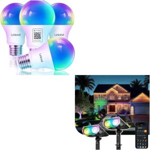 imageLinkind Matter Smart Light Bulb Smart Bulbs Work with Apple Home Siri Alexa Google Home SmartThingsb Smart Solar Spotlight SL5C Color Changing Landscape Lighting APPVoice Control Sol