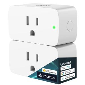 imageLinkind Matter Smart Plug Work with Apple Home Siri Alexa Google Home SmartThings Smart Outlet 15A1800W Max Smart Home Automation APP Remote ControlTimerampampSchedule 24G WiFi Only 1 Pack2 Pack