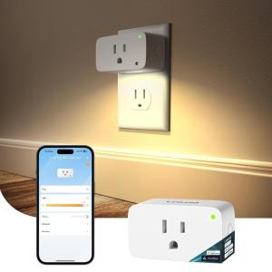 imageLinkind Matter Smart Plug with LED Night Light Work with Alexa Apple Home Google Smart Outlet 15A1800W Dusk to Dawn Plug in Wall TimerampampSchedule ETLampampFCC Certified 24GHz WiFi Only 4 Pack1 Pack