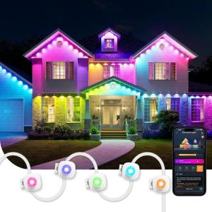 imageLinkind Permanent Outdoor Lights HP5Smart AI RGBTW 100ft Christmas Lights 85 Scenes Modes for Daily Holiday Halloween DecorationsIP67 Waterproof Compatible with AlexaGoogle Assistant150ft