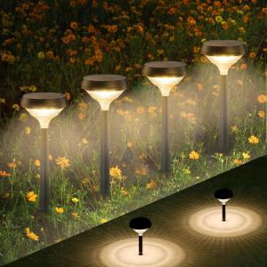 imageLinkind Solar Lights Outdoor 8 Pack Solar Pathway Lights Warm White Landscape Path Lights Waterproof for Walkway Yard Garden DrivewaySP3Warm White