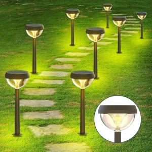 imageLinkind Solar Lights Outdoor 8 Pack Solar Pathway Lights Warm White Landscape Path Lights Waterproof for Walkway Yard Garden DrivewaySP4Warm White
