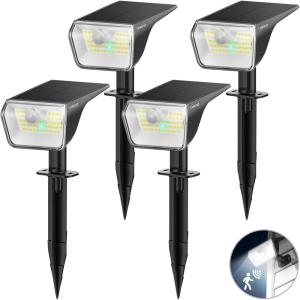 imageLinkind Solar Lights Outdoor Waterproof IP67 3000K6500K Solar Motion Sensor Lights with 6 Modes 60 LEDs Solar Powered Spot Lights Outside Landscape Lighting for Garden Yard Pathway 6 PackMotionDualcolor