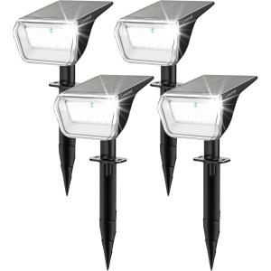 imageLinkind Solar Lights Outdoor Waterproof IP67 3000K6500K Solar Motion Sensor Lights with 6 Modes 60 LEDs Solar Powered Spot Lights Outside Landscape Lighting for Garden Yard Pathway 6 PackCool White