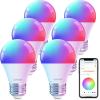 imageLinkind Smart WiFi Light Bulbs Compatible with Alexa ampamp Google Home RGBTW Bulbs No Hub Needed 6 Pack Smart Solar Lights Outdoor Multicolor APP Control Solar Spotlights Outdoor Waterproof IP65