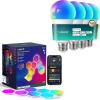 imageLinkind Matter Smart Light Bulb 4 Pack 1600LM 100W and Smart Hexagon Lights 7 Pack Compatible with Alexa and Google Home