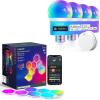imageLinkind Matter Smart Light Bulb 4 Pack with Remote and Smart Hexagon Lights 7 Pack Compatible with Alexa and Google Home