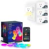 imageLinkind Matter Smart Plug 4 Pack with Light and Smart Hexagon Lights 7 Pack Compatible with Alexa and Google Home