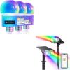 imageLinkind Matter WiFi Smart Light Bulbs Work with Apple Home Siri Google Home Alexa SmartThings 3 Pack Smart RGBTW Solar Lights Outdoor 2 Pack
