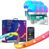 imageLinkind WiFi Smart Light Bulbs 6 Pack with Remote Control and LED Strip Lights RGB 10ft Compatible with Alexa and Google Home