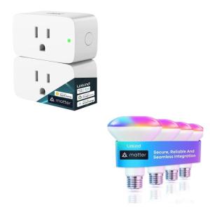 imageLinkind BR30 Matter Smart Light Bulbs 4 Pack Matter Smart Plug 2 Pack