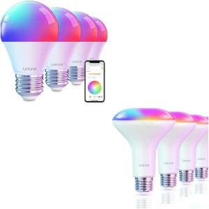 imageLinkind BR30 Smart Light Bulbs 4 Pack A19 Smart Light Bulbs 4 Pack RGBTW Color Changing Light Bulbs Compatible with Alexa ampamp Google Home