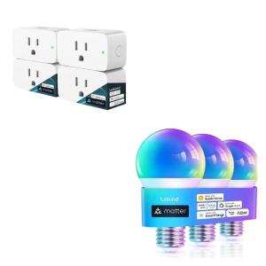 imageLinkind Matter Samrt Bulb 3 Pack Bundle with Matter Smart Plug 4 Pack