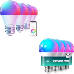 imageLinkind Smart Light Bulbs 1100LM 75W Equivalent 4Pack Bundle Smart Light Bulbs 800LM 60W Equivalent 4Pack Compatible with Alexa ampamp Google Home