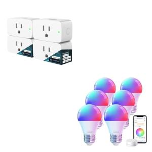 imageLinkind Smart Light Bulbs with Remote Control Smart Bulb That Compatible with Alexa ampamp Google Home bundel with Linkind Matter Smart Plug Work with Apple Home Siri Alexa Google Home SmartThings