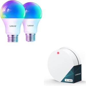 imageLinkind Smart Remote Button Control 1 Pack Bundle Matter Smart Light Bulbs 800LM 60W Equivalent 2Pack