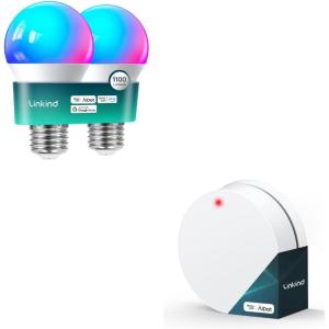 imageLinkind Smart Remote Button Control 1 Pack Bundle Smart Light Bulbs 1100LM 75W Equivalent 2Pack