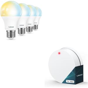 imageLinkind Smart Remote Button Control 1 Pack Bundle Tunable White Smart Light Bulbs 800LM 60W Equivalent 4Pack