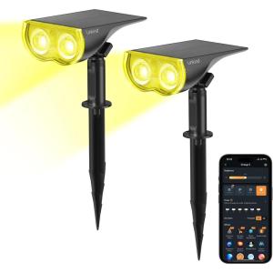 imageLinkind Smart Solar Lights Outdoor Color Changing Landscape Lighting2 Pack