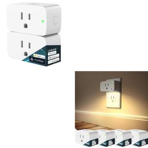imageMatter Smart Plug 2pack Bundle with Matter Smart Plug with Night Light 4pack Compatible with Alexa Apple Home Google Smart Outlet 15A1800W Max 2700K Soft White Plug into Wall TimerampampSchedule